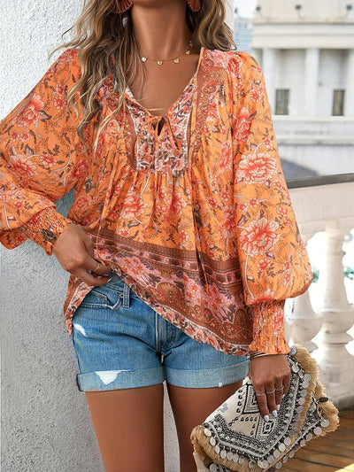 AYRA BLUSE MIT BLUMEN