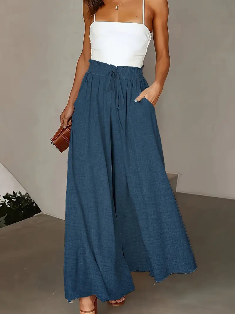Jewel – Maxi-Palazzohose mit hoher Taille und weitem Bein