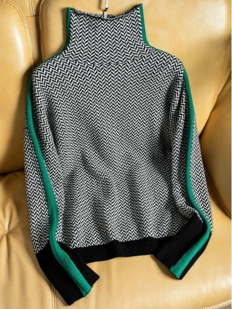 Aurora | Gestreift Vielseitiges Design Damen Pullover