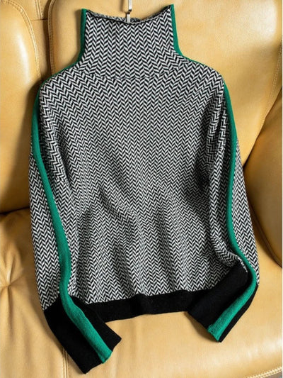 Aurora | Gestreift Vielseitiges Design Damen Pullover