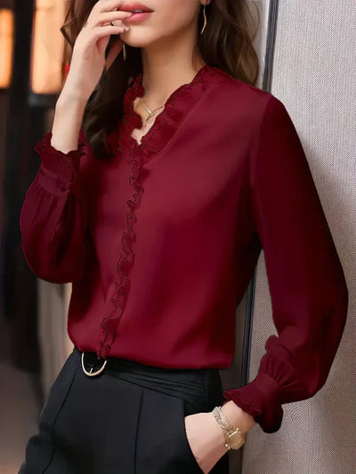 Ivy - langarmbluse, elegantes lässiges damenoberteil