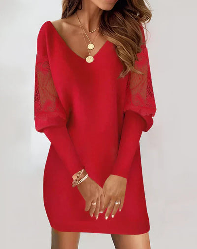 Lena – elegantes midikleid mit langen armeln
