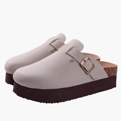 Geschlossene Clogs - Damen Komfort mit Riemen und Fußbett
