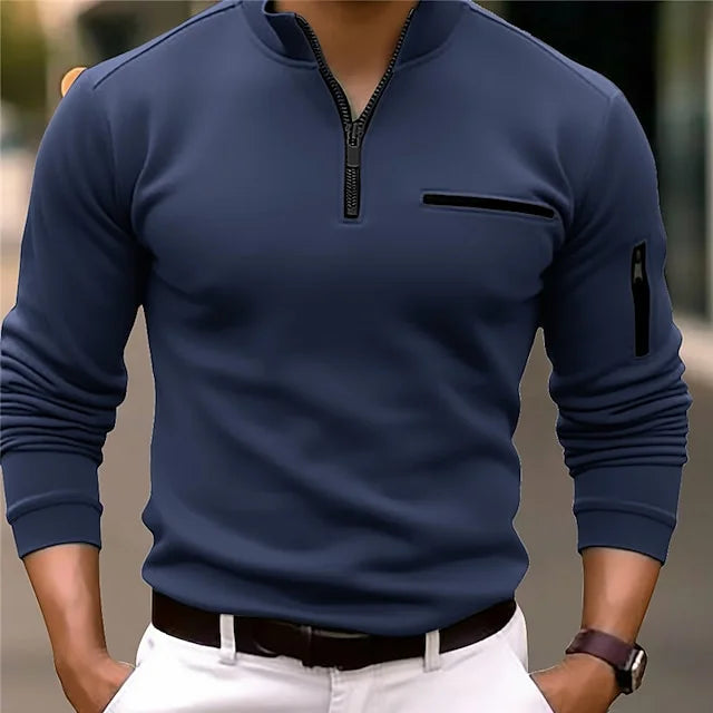 Benedek | Raffiniertes Stehkragen Herrenpoloshirt