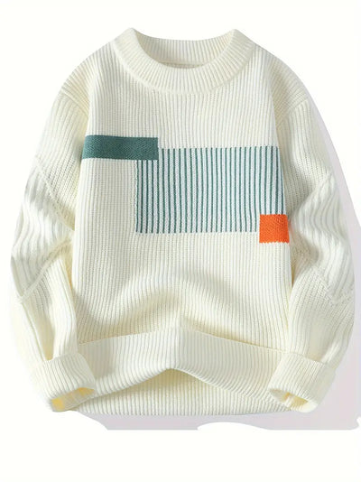 Arlen – Eleganter Langarm Pullover Mit Geometrischem Muster