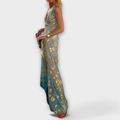 Almera – Leichtes Maxikleid mit goldenen Reflexen