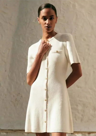 Elegantes Minikleid mit kurzen Ärmeln und Knopfleiste für Damen