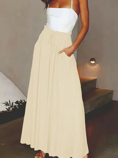 Jewel – Maxi-Palazzohose mit hoher Taille und weitem Bein