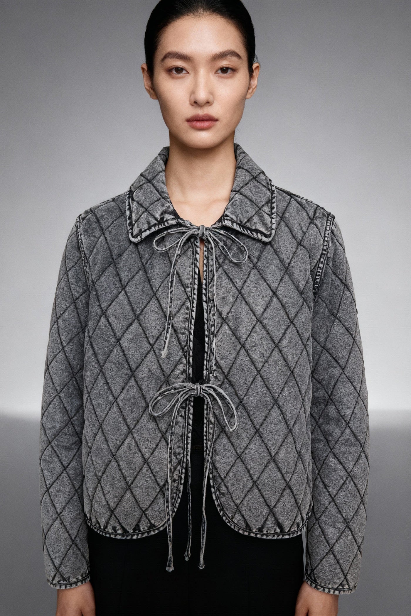 Rafaela | Kurze karierte Jeansjacke für Damen