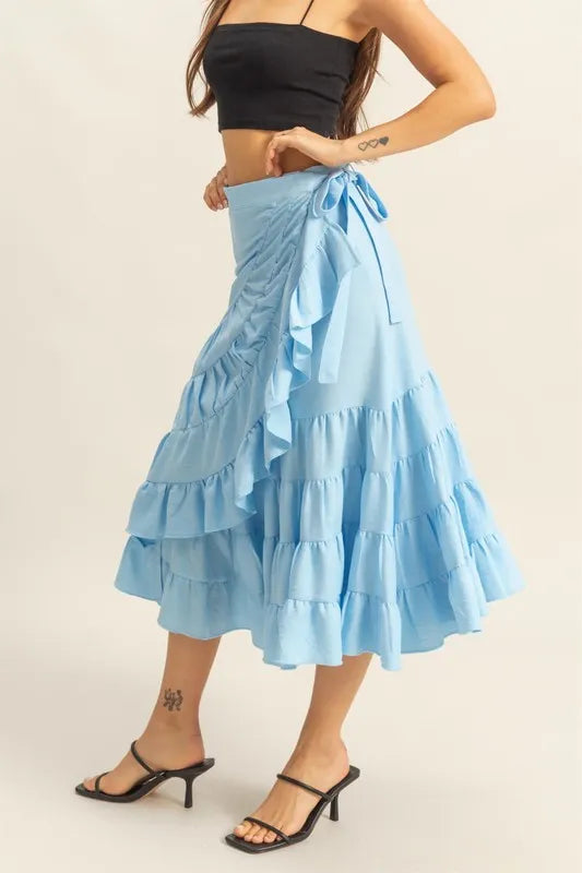 HYFVE Ruffled Tiered High Waist Skirt