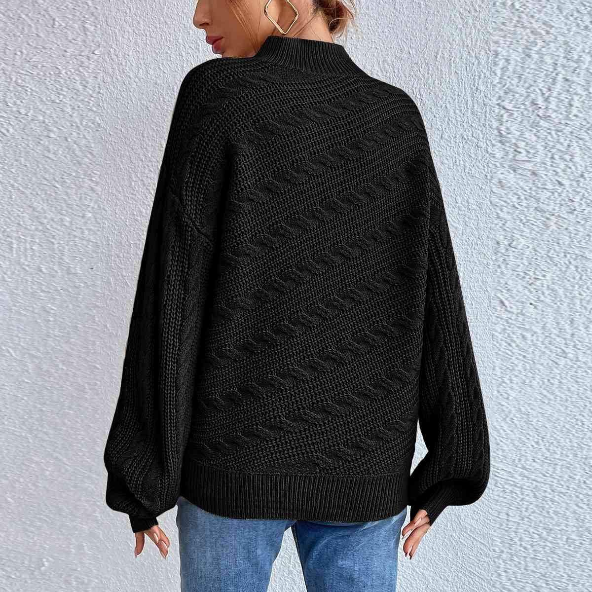 Eleganter Rollkragenpullover aus Zopfmuster für Damen