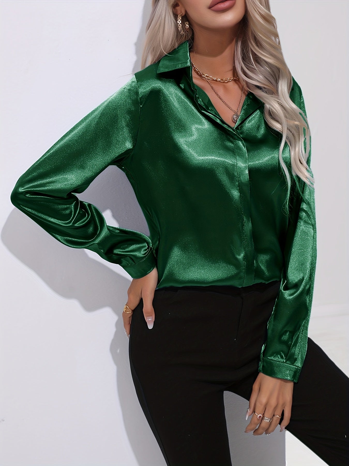 NADJA™ | Elegante Bluse aus Satin mit seidigem Glanz