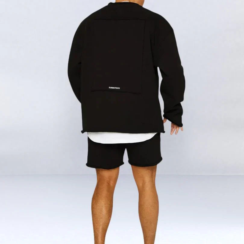 LESZE - STILVOLLE LANGARM PULLOVERHEMDEN MIT KURZE HOSE