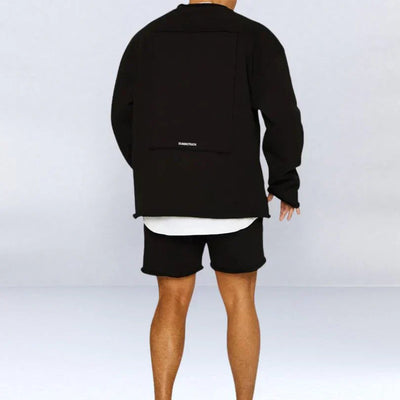LESZE - STILVOLLE LANGARM PULLOVERHEMDEN MIT KURZE HOSE