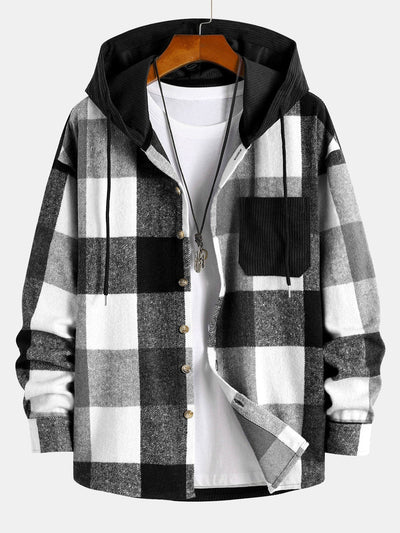Xavier | Relax Fit Flanell Herren Sweatshirt mit Kapuze