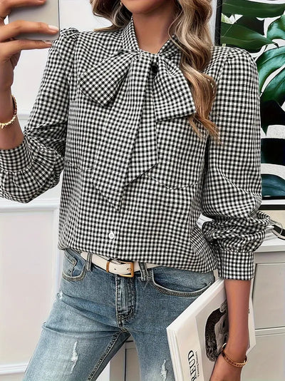 Liv - baumwollbluse mit schleife