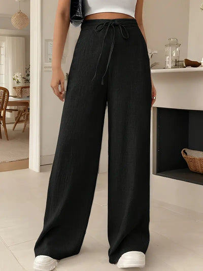 Yara – High-Waist-Loungehose mit Kordelzug und weitem Bein