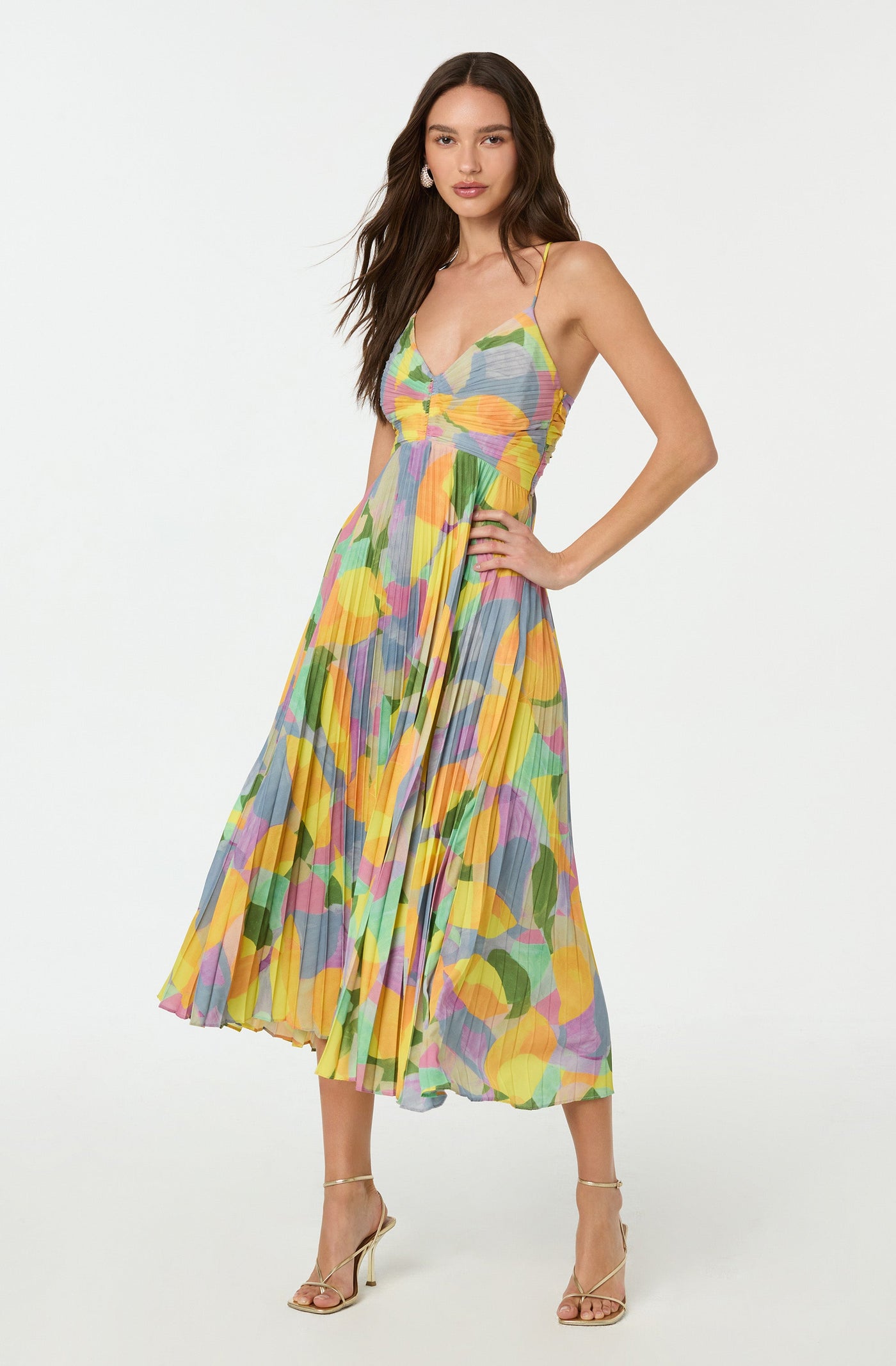 FLORENA - PLISSIERTES BLUMENKLEID
