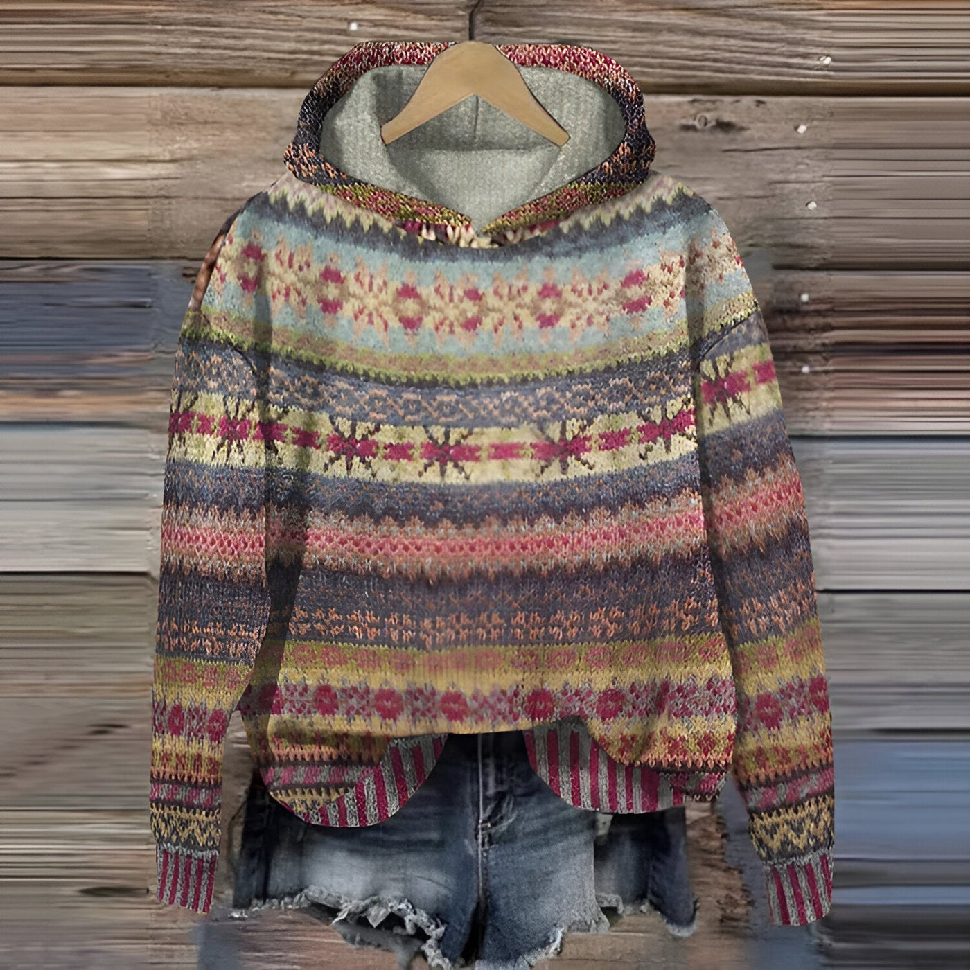 NELLY™ - BEQUEMER VINTAGE KAPUZENPULLOVER