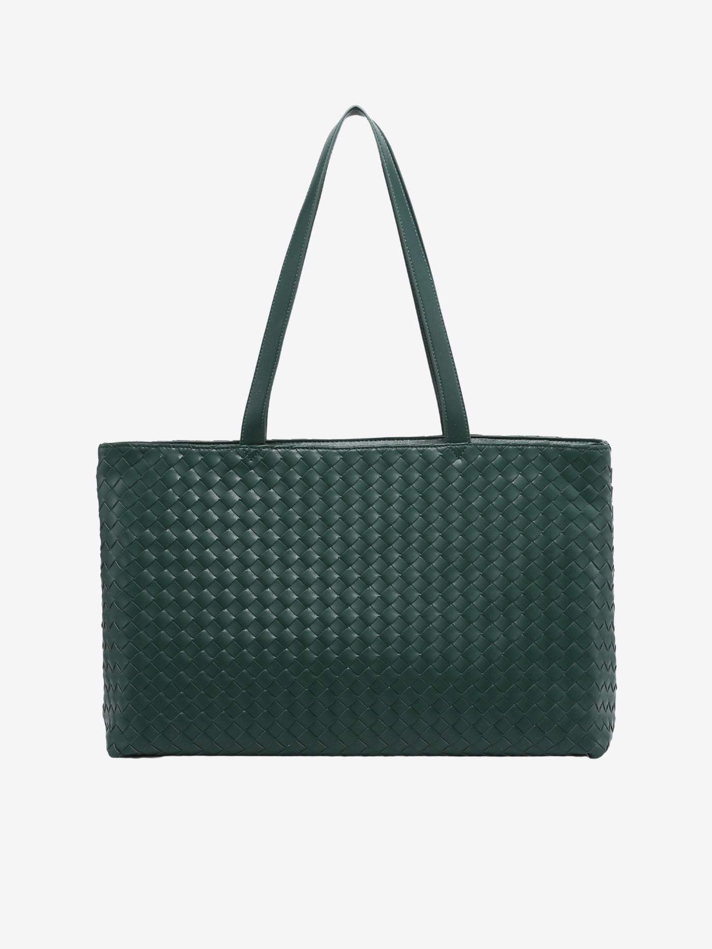 Emilia | Große gewebte Damen-Tote aus veganem Leder mit Reißverschluss