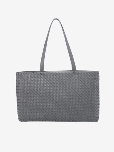 Emilia | Große gewebte Damen-Tote aus veganem Leder mit Reißverschluss