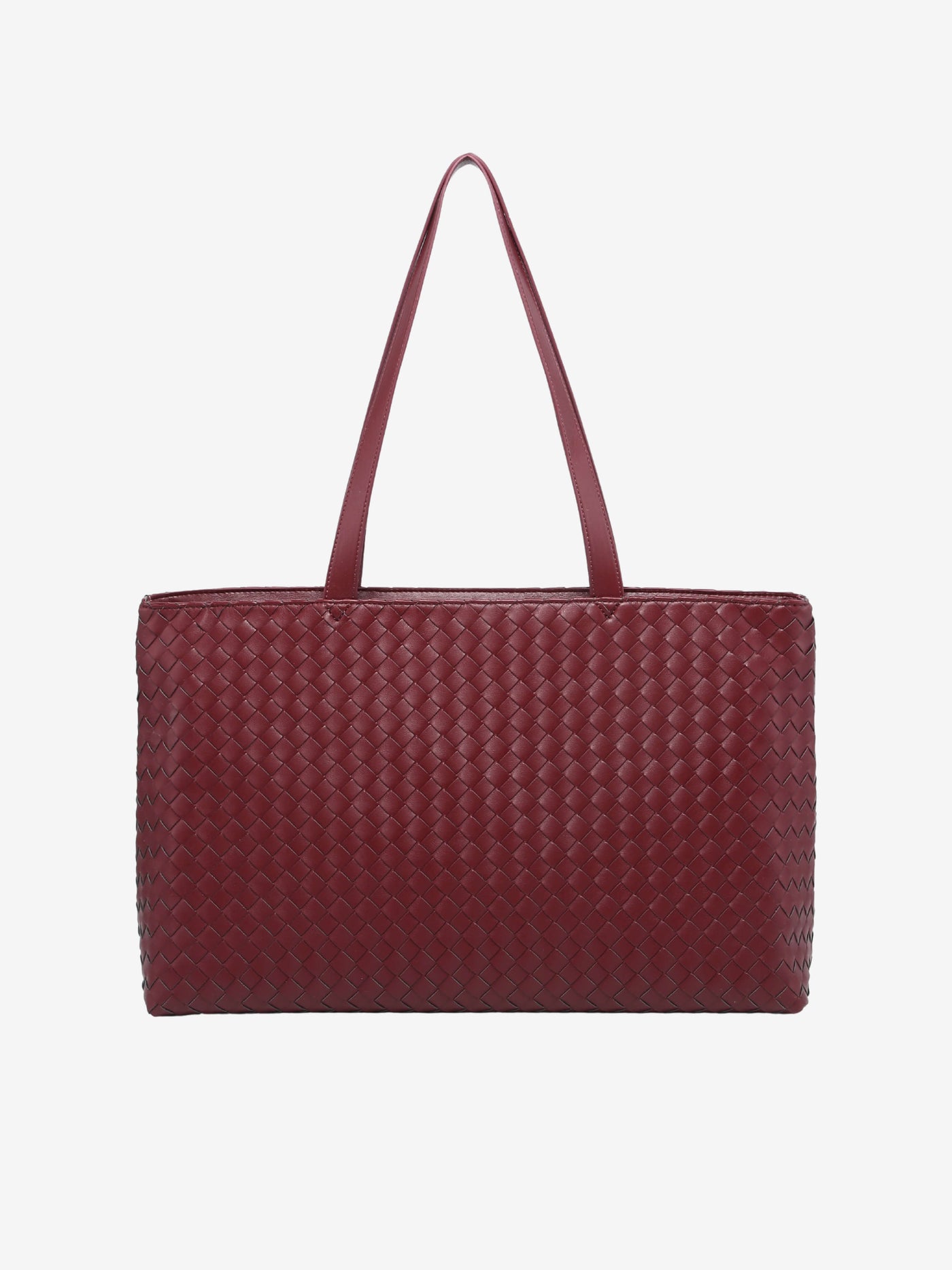 Emilia | Große gewebte Damen-Tote aus veganem Leder mit Reißverschluss