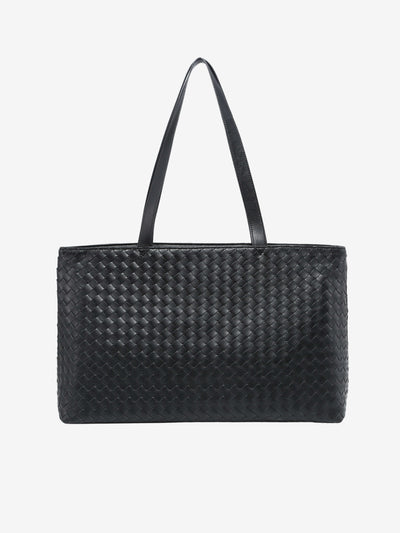 Emilia | Große gewebte Damen-Tote aus veganem Leder mit Reißverschluss