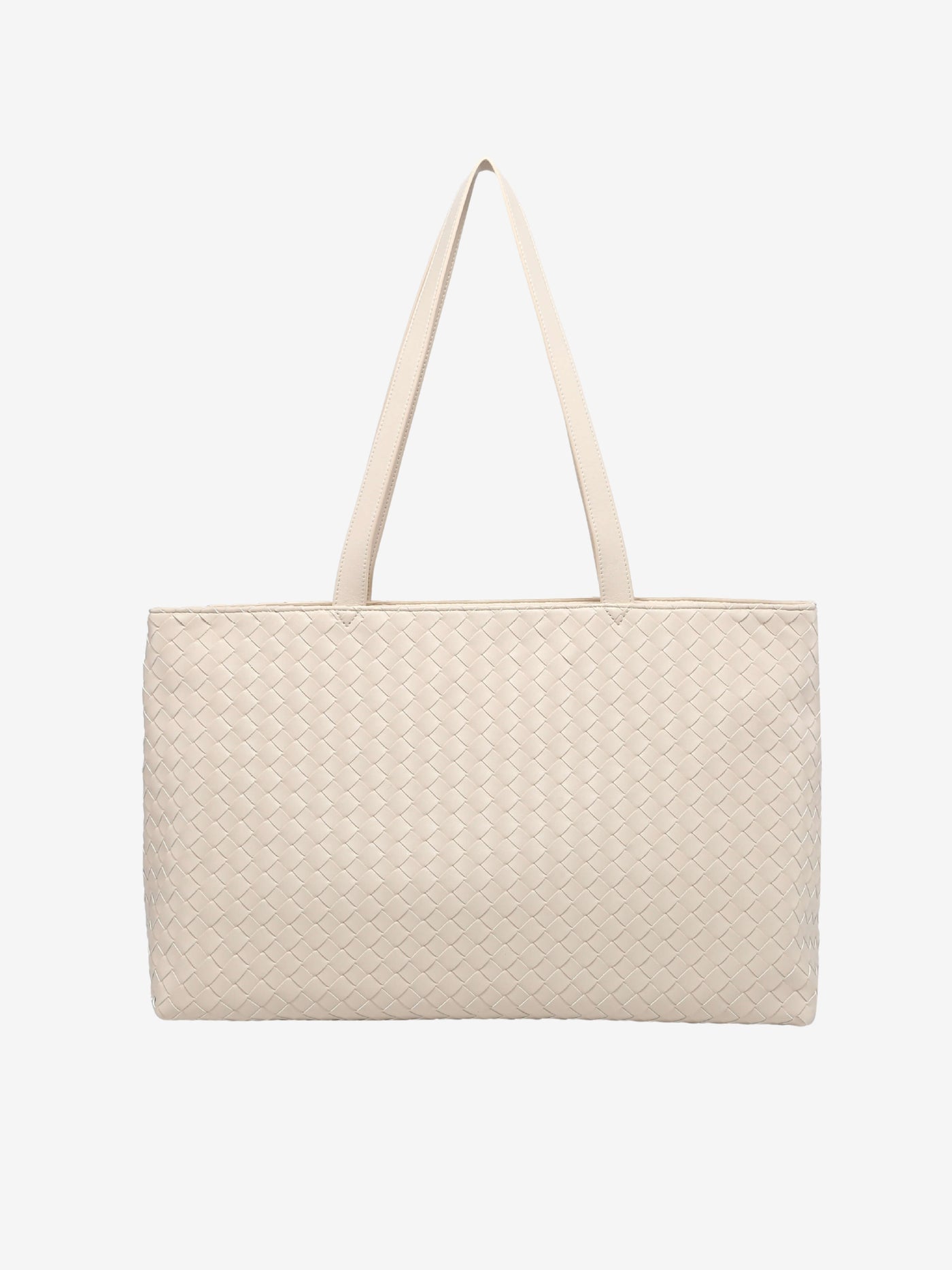 Emilia | Große gewebte Damen-Tote aus veganem Leder mit Reißverschluss