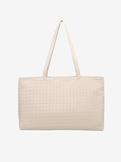 Emilia | Große gewebte Damen-Tote aus veganem Leder mit Reißverschluss