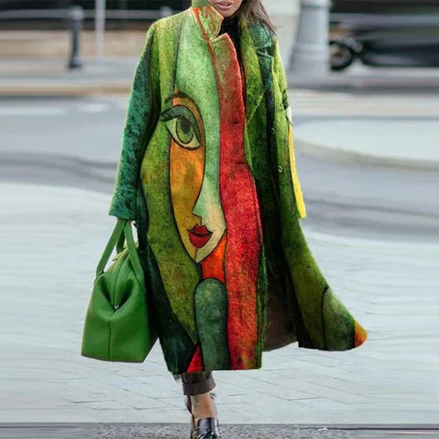 Nicole | Eleganter Damenmantel mit langem Revers