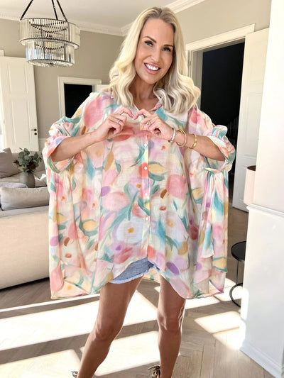 Lioraelle – Pastell-Aquarell-Oversize-Shirt