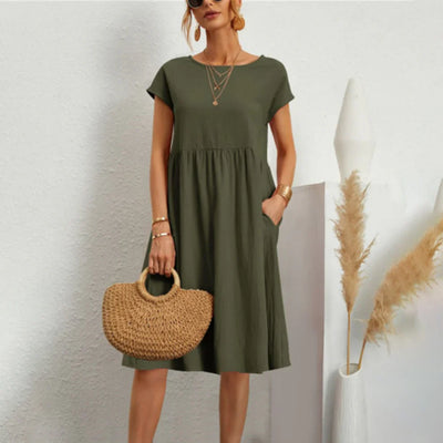 Lizel – Kurzärmliges Midikleid aus Baumwollmischung