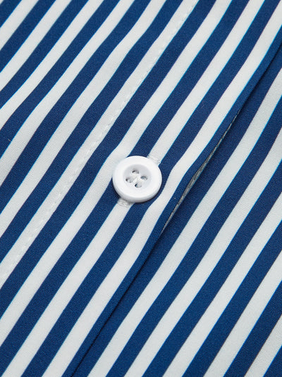 Gestreifte Damenbluse in Navy mit ausgestellten Ärmeln