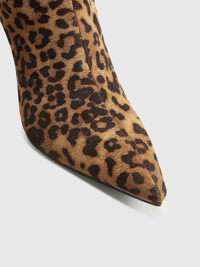 Leona | Kniehohe Stiefel mit Leopardenmuster