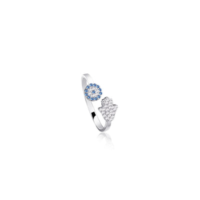 Belinda Hamsa Ring in Silber - 925 Sterling Silber