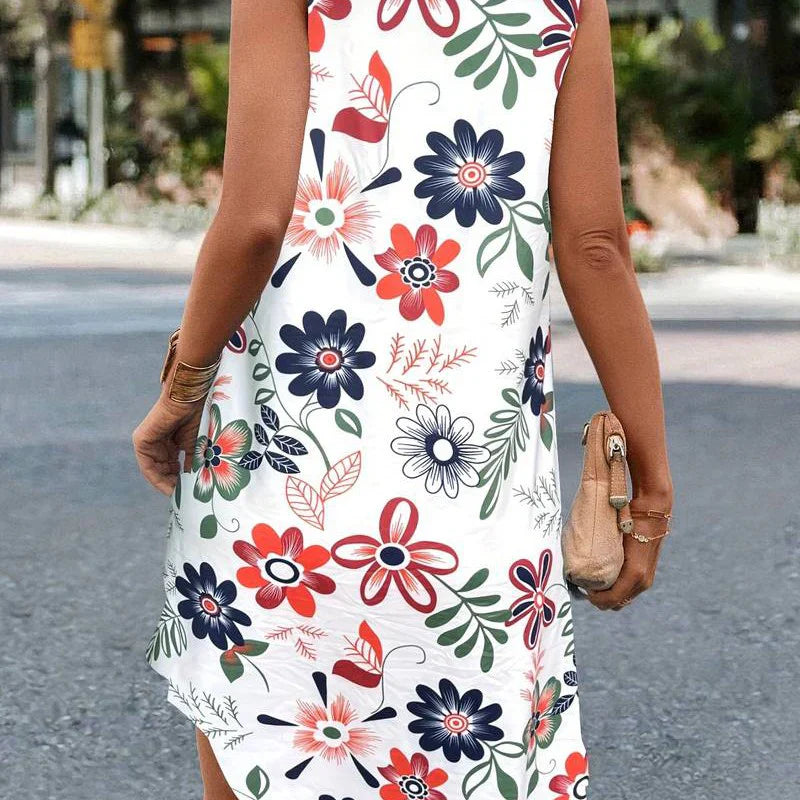 Klein – Ärmelloses A-Linien-Kleid mit Blumenmuster