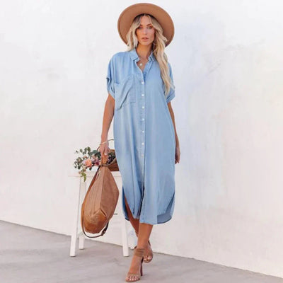 Petunia – Jeanshemdkleid mit Knopfleiste