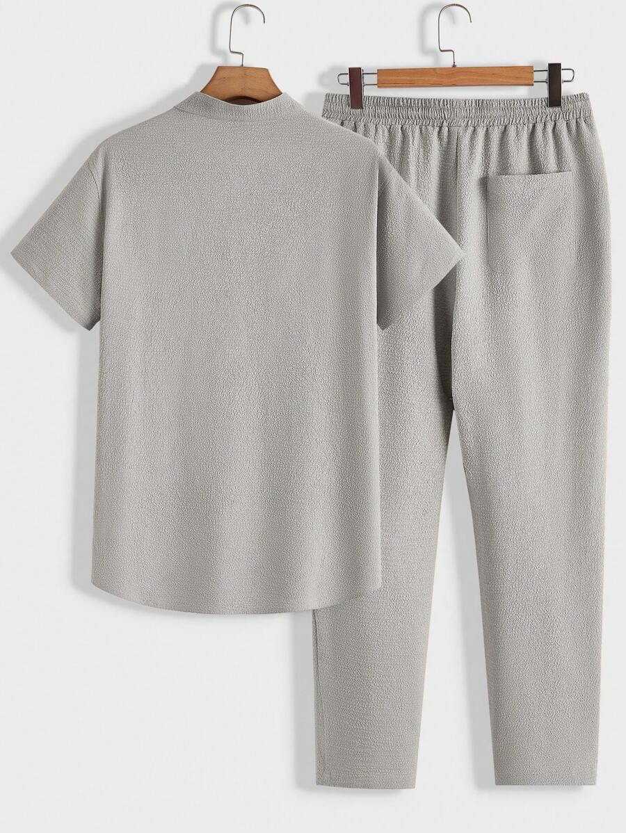 Modernes Herren Lounge-Set | Polo mit Stehkragen & Hose