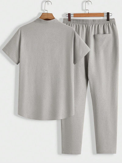 Modernes Herren Lounge-Set | Polo mit Stehkragen & Hose