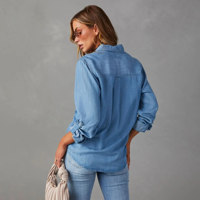 Klassische Damen Jeansbluse