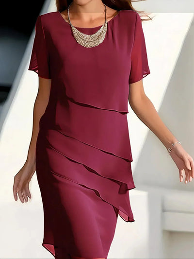 LELA ELEGANTES BAUSCHBEDECKENDES KLEID