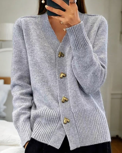 Damen Cardigan - Weicher Strick mit V-Ausschnitt