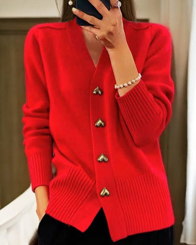 Damen Cardigan - Weicher Strick mit V-Ausschnitt