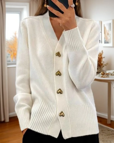 Damen Cardigan - Weicher Strick mit V-Ausschnitt