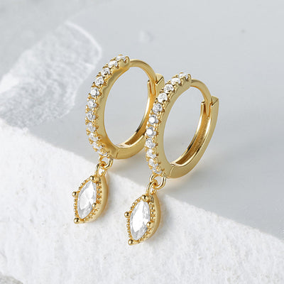 Celeste Zirkontropfen-Ohrringe - Gold