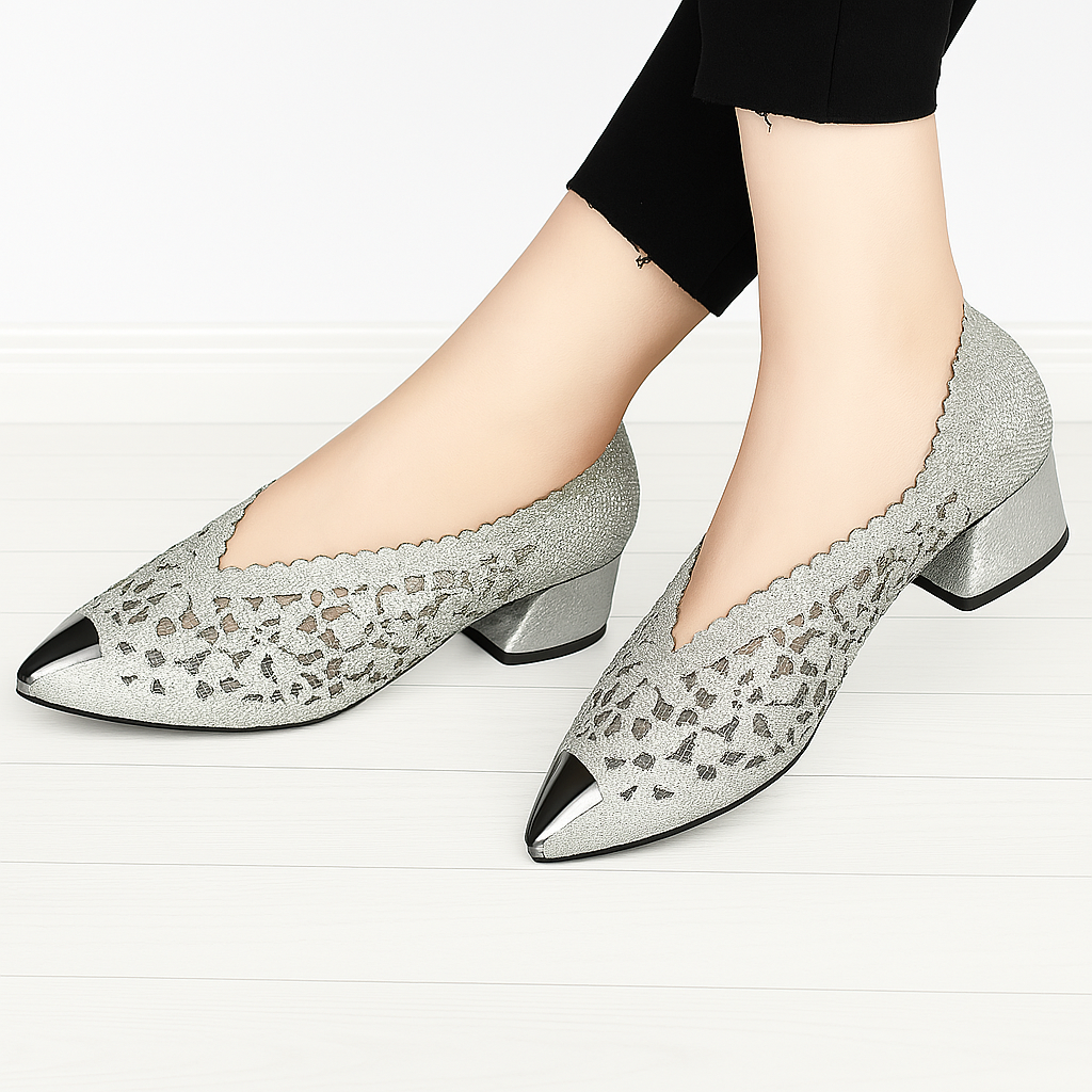 HANNES™ | Elegante durchbrochene Schuhe mit glänzender Spitze