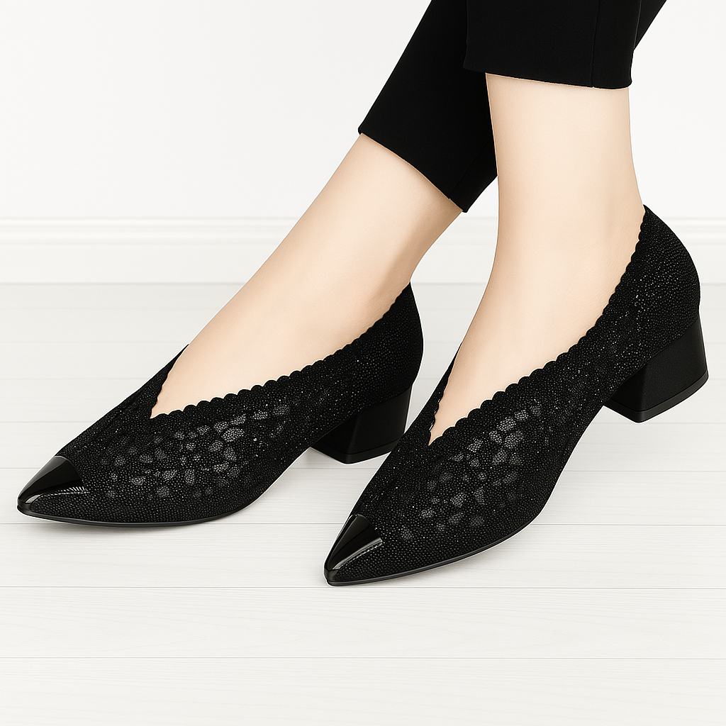 HANNES™ | Elegante durchbrochene Schuhe mit glänzender Spitze