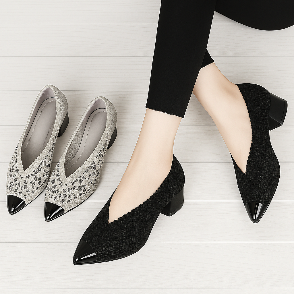 HANNES™ | Elegante durchbrochene Schuhe mit glänzender Spitze