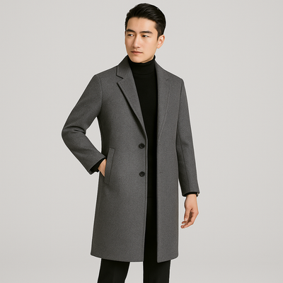 Cedrik | Mittellanger Wollmantel für Herren