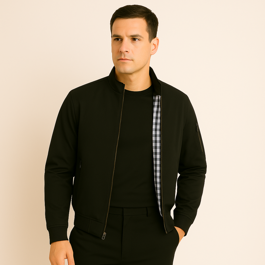 Lässige Herrenjacke mit Stehkragen